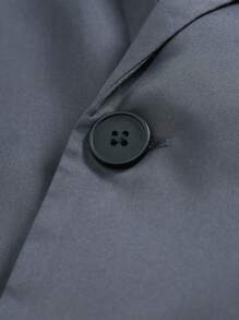 Manfinity Mode Nam Ngực đơn Áo vest & Quần tây - Xám - Xem 4