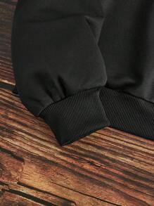 SHEIN LUNE In Giáng sinh Lót nhiệt Áo nỉ - màu đen - Xem 3