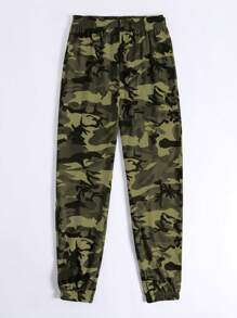 SHEIN Unity Camo Elastic Waist Sweatpants Graduation,Back To School Outfits,Graduation,Teacher Outfits For Women,Back To School Fall Cloth For Women - Army Green - View 5