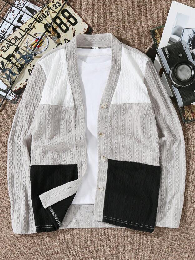 Tween Girl Color Block Button Front Coat Without Tee