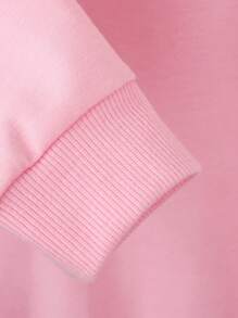 SHEIN 年輕女孩們卡通圖案運動衫 - 粉色 - 查看 4