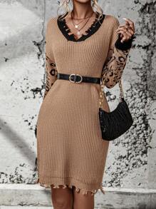 Chiquease 女士毛衣連衣裙 - 卡其色 - 查看 3