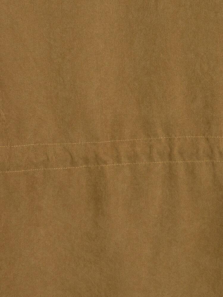 Oversized Men Drawstring Waist Fuzzy Trim Hooded Thermal Parka Coat, For Fall Winter