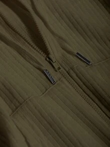 DAZY Dây kéo Dây rút áo có mũ Áo len crop - xanh quân đội - Xem 6