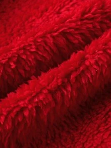 嬰兒西裝領腰帶絨毛外套和帽