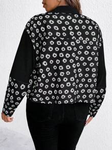 SHEIN LUNE 女裝大尺碼花卉印花外套 - 彩色 - 查看 2