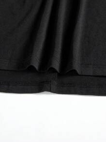 素色高領長洋裝