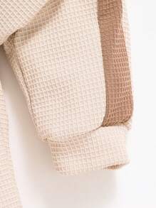 SHEIN 男嬰小熊印花3D耳朵設計連帽衫和運動褲&包 - 杏色 - 查看 6