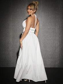 SHEIN SXY Kleid mit Band vorne, Neckholder, rückenfrei - Weiss - Übersicht 2