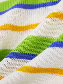 男小童塊狀條紋圖案套頭毛衣 - 彩色 - 查看 6