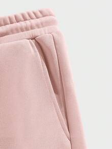 GENTILAND Nam Đồ họa Chữ cái Áo thun & Eo dây rút Quần - Hồng - Xem 4