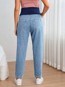 SHEIN Grossesse Jean Droit Taille Haute