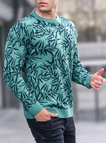 Manfinity Homme Loose Fit Men's Printed Sweater - Multicolor - View 1