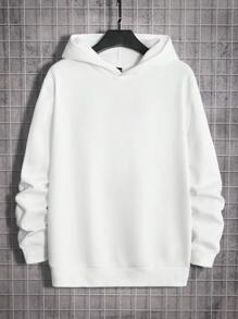 GENTILAND 男士日文圖案&波浪印花連帽衫 - 白色 - 查看 2