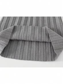 Baby Girl Argyle Pattern Pleated Sweater Dress - Grey - View 5