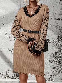 Chiquease 女士毛衣連衣裙 - 卡其色 - 查看 4