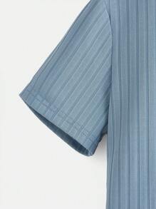 SHEIN 小男童素色T恤 - 霧霾藍 - 查看 3