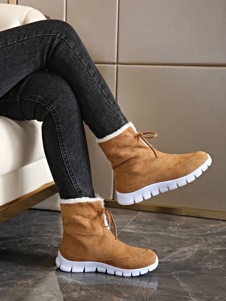 Fashionable Brown Short Winter Boots For Women Two Wearing Styles