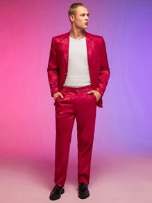 Manfinity VCAY 男士單排釦西裝外套和褲子套裝 - 彩色 - 查看 4