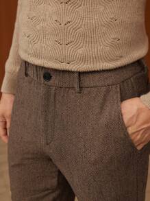 GENTILAND Men Slant Pocket Solid Suit Pants - Multicolor - View 6