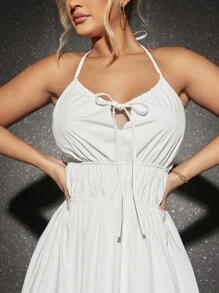 SHEIN SXY Kleid mit Band vorne, Neckholder, rückenfrei - Weiss - Übersicht 3