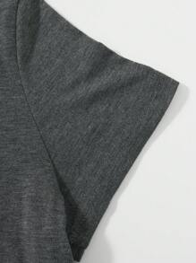 INAWLY Heart & Feather Print Tee Graphic Tees Women Tops