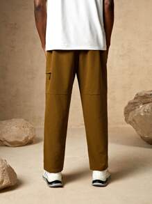 In My Nature Men Elastic Waist Zipper Pocket Pants