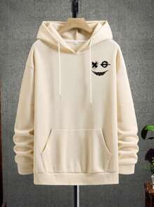 Manfinity LEGND 男士卡通图案落肩抽绳连帽衫，图案连帽衫，男士连帽衫，垃圾摇滚连帽衫