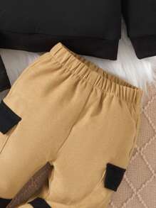 Baby Jungen Buchstaben Grafik, Hoodie mit & Weste-Jacke mit & Hose