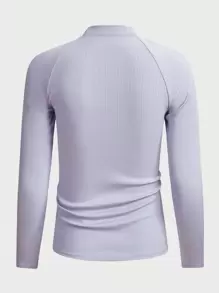 ROMWE MEN ROMWE Avant Guys Mock Neck Cut Out Tee - Purple - View 2