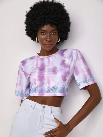 FABIOLA Camiseta crop de tie dye
