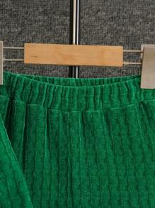 男小童字母補丁細節連帽夾克和運動褲不帶T恤 - 綠色 - 查看 6