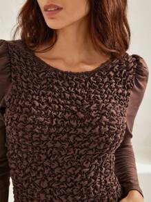 Bohemela 素色不對稱下擺洋裝 - 棕色 - 查看 5