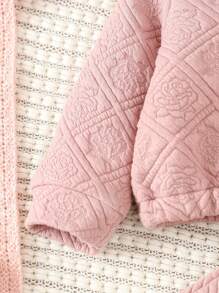 Baby Girl Zip Up Hooded Jacket & Flare Leg Pants - Baby Pink - View 6