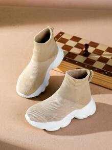Breathable Mesh Sneakers For Kids' Casual And Sports Wear - Khaki - View 3