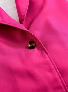 SHEIN Explorewe Tween Girl Solid Tee & Pants & Vest Coat - Hot Pink - View 6