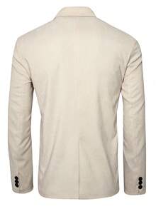 Manfinity Mode Nam Cổ bẻ Túi Kép Nút phía trước Áo vest - Màu be - Xem 2