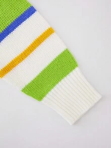 男小童塊狀條紋圖案套頭毛衣 - 彩色 - 查看 7