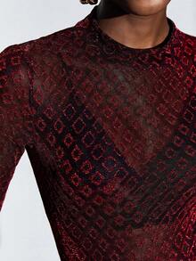 Maija 透視網紗連身背心不附胸罩 - 黑色 - 查看 9