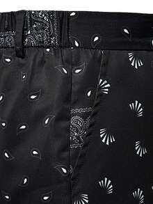 Manfinity Homme Nam In hoa Paisley khăn quàng cổ Quần tây - màu đen - Xem 3
