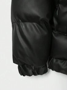 RueChic Men Flap Pocket Puffer Coat Without Tee - Black - View 6