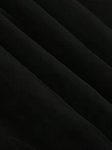 SHEIN MOD High Low Hem Mesh Overlay Skirt - Black - View 5