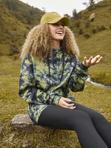 In My Nature Tie Dye Drawstring Outdoor Sweatshirt - Multicolor - View 6