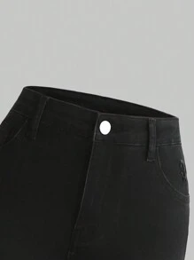 Teen Girl Ripped Flare Leg Jeans - Black - View 3