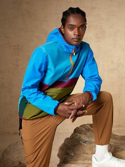 In My Nature Men Colorblock Hooded Insulated Jacket