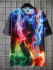 Manfinity LEGND 男士大码煙霧圖案T恤 - 彩色 - 查看 1