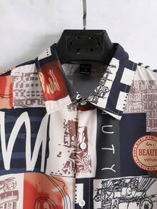 Manfinity Men Letter Graphic Shirt Without Tee - Multicolor - View 3