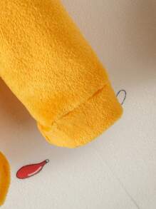 SHEIN 男嬰雙色拉鏈開襟連帽搖粒絨裝扮連體衣 - 黃色 - 查看 5