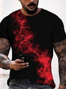 Manfinity LEGND Men Plus Graphic Print Tee - Black - View 1