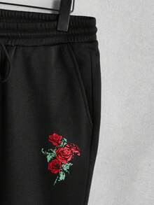 Manfinity EMRG Men Skeleton Print Zip Up Hoodie & Sweatpants - Black - View 4